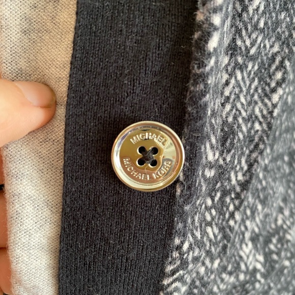 Michael Kors Cardigan Black White Silver Button Up Casual Work Wear Small - Picture 7 of 9
